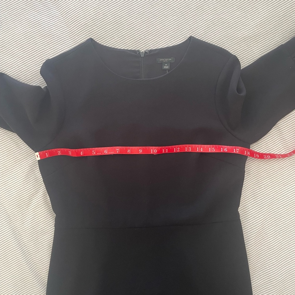 Ann Taylor Black Bell Sleeve A line Shift Dress 8P NWT - Picture 7 of 16